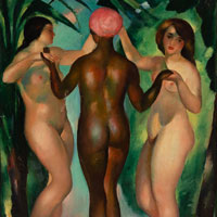 Henry Ottmann (1877-1927), The Three Graces, oil on canvas, signed bottom right, framed. 130X95cm